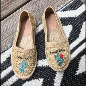 ASOS Embroidered Cactus Espadrilles Sz 7.5